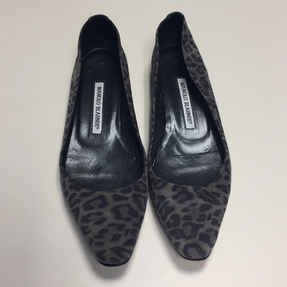 Manolo Blahnik Leopard Flats